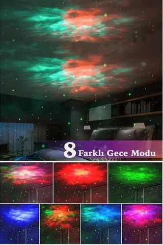 Astronot, Galaksi, Projektör, Uzaktan Kumandalı, Gece Lambası Bwr-47 Çok Renkli