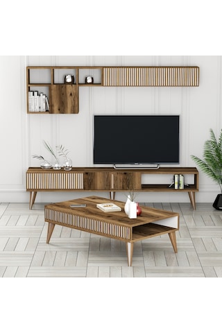 Variant Milan 3'Lü Salon Takımı - Ceviz - Ceviz