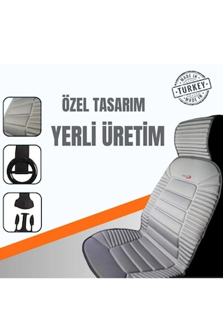 Lüks Oto Koltuk Minderi Ortopedik Kalın Süngerli 2 Li Set Gri