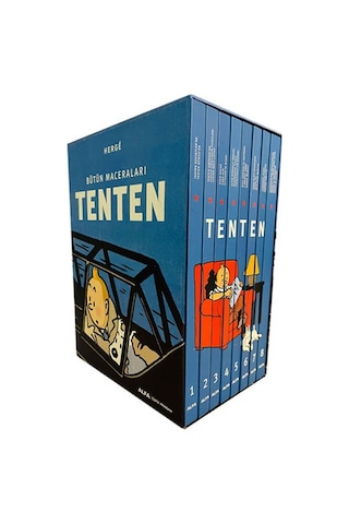 Tenten Bütün Maceraları 8 Kitap Takım Set Ciltli-Kutulu - Herge