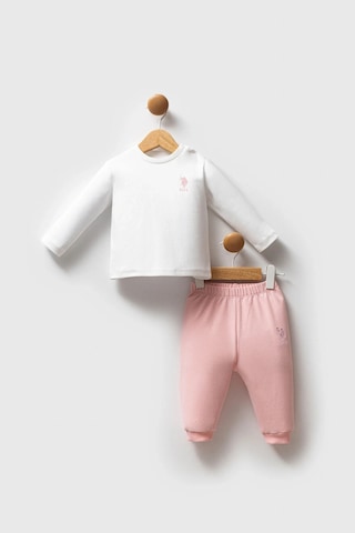 U.S. Polo Assn. Kız Bebek 3lü Takım - Açık Pembe Açık Pembe