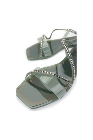 Menghi Kadın Pvc Yeşil Düz Sandalet 774 810e Bn Sndlt Y25 Bırch Yeşil