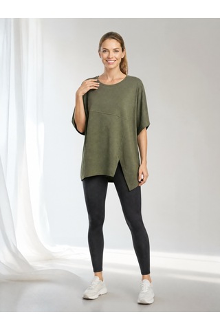 Nealirsanall.com Asimetrik Kesim Bluz Tunik Modern Çizgiler Ve Sınırsız Hareket Özgürlüğü Bej