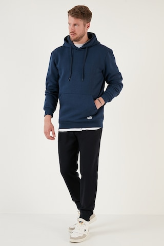Buratti Regular Fit Kapüşonlu Kanguru Cepli Içi Tüylü Yumuşak Şardonlu Erkek Sweat 5905281 Indigo