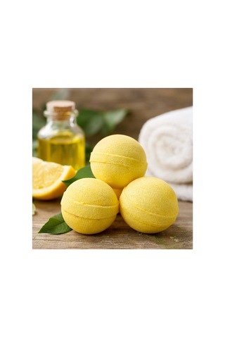 3 Adet 50 Gr. Limon Kokulu Banyo Topu, Nem Bombası, Banyo Bombası, Manikür Ve Pedikür Topu Diğer