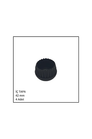 Plastik İç Tapa, Yuvarlak, 42 Mm 4 Adet Siyah