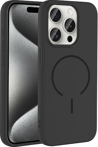 Apple Uyumlu iPhone 15 Pro Kılıf M-safe Şarj Özellikli Sys Meta Kapak - Siyah Siyah