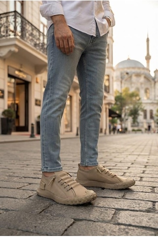 Fort 2065 Bst Rahat Esnek Lastik Bağcıklı Sneaker Erkek Ayakkabı Vizon