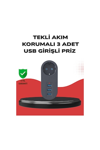 Isıya Dayanıklı 3 Usb Portlu Güvenlikli Priz Akıllı Enerji Yönetimi 1