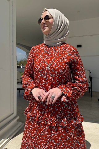 Rabia Şamlı Mine Elbise Kiremit Normal