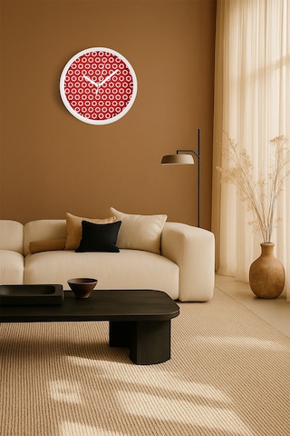 Modern Duvar Saati - 35cm - Önü Camlı Beyaz Kasa - Sessiz Mekanizma-jh0878 Beyaz