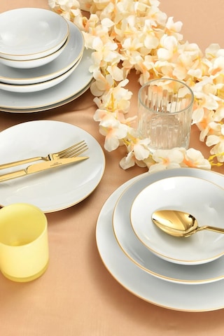 Güral Porselen 24 Parça Atina 6 Kişilik Gold Yemek Takımı