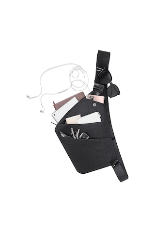 Monyee Erkek Kadın Çift Kullanıma Güvenli Anti-hırsızlık Gömlek Çantası, Çok Amaçlı Seyahat Sırt Çantası, Siyah