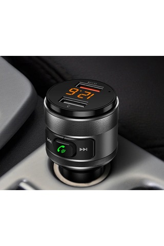 Youtek Siyah Bluetooth 4.2 Araç Fm Verici - Qc3.0 Hızlı Şarj, Ellerden Kurtulmuş Arama, Çift Usb, Akıllı Sicaklık Kontrolü