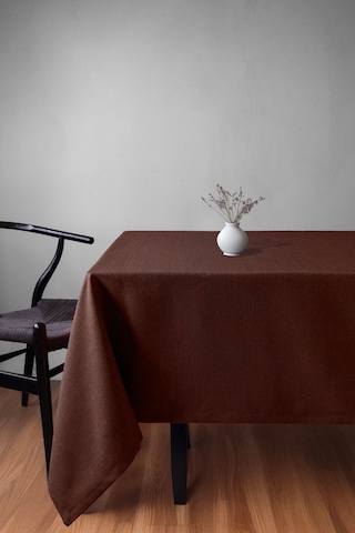 Keten Dokulu Açık Kahve Masa Örtüsü Zengin Renk Seçenekli Açık Kahverengi