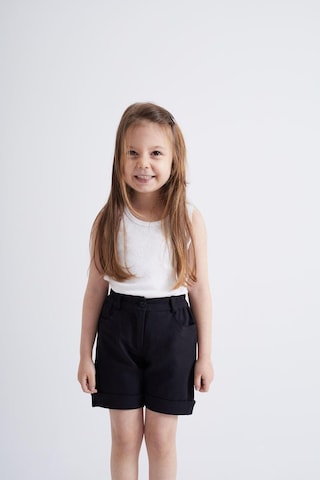 Oliventhekid Taşlı Detaylı Kız Çocuk Şort Siyah Siyah