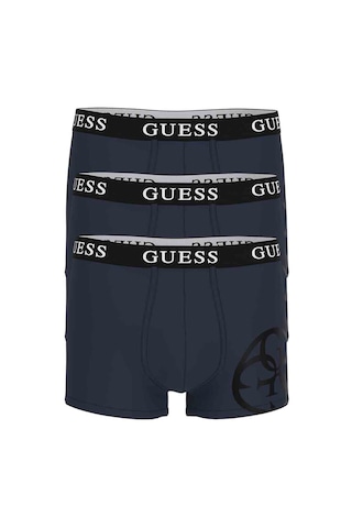 Guess Erkek Placed Logo 3'lü Boxer - Lacivert Lacivert