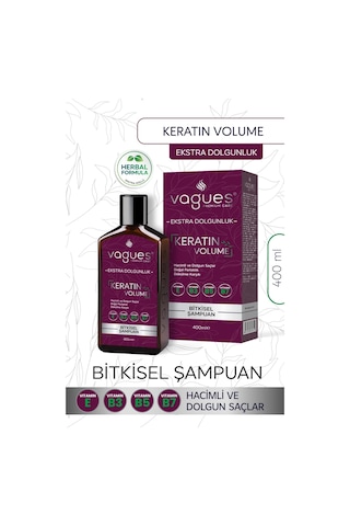 Keratin Volume Ekstra Dolgun Hacimli Saçlar, Dökülme Karşıtı Hızlı Uzama Etkili Bitkisel Şampuan Tüm Saç Tipleri