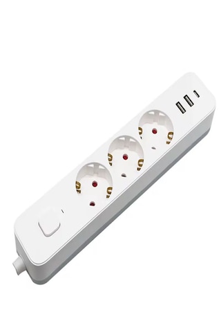 Ftr/16 3680w 16a 3 Priz, 2 Usb, 1 Type-c, 1.8 Metre Akım Korumalı