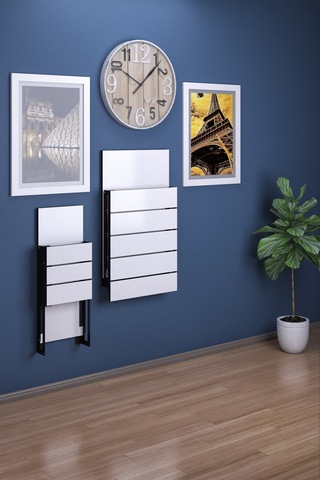 Begonya Duvara Monte Katlanır 1 Tabureli Pratik Mutfak Masası