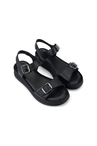 Tamer Tanca Kadın Siyah Comfort Sandalet 1107 215 Bn Sndlt Y25 Sıyah