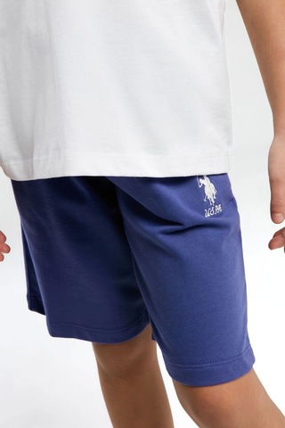 U.S. Polo Assn. Kız Çocuk Bermuda Takım - Beyaz Beyaz