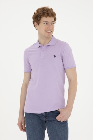 U.S. Polo Assn. Erkek Slim Fit Polo Yaka Lila Basic Tişört 50279573-VR034