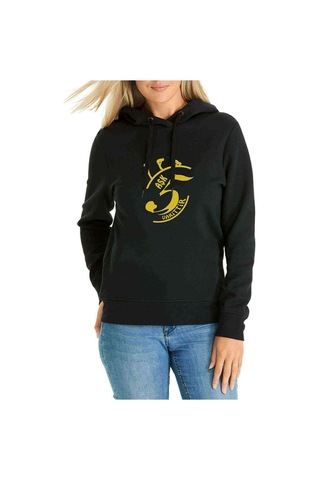 Aşk 5 Vakittir Baskılı Siyah Kadın Kapşonlu Sweatshirt