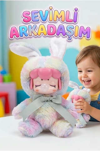 Nansi Shining Figür Bebek Işıltılı Sevimli Kostümlü Kurdeleli Peluş Oyuncak Bebek