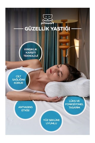 Visco Güzellik Yastığı Ortopedik & Kırışıklık Önleyici Beyaz