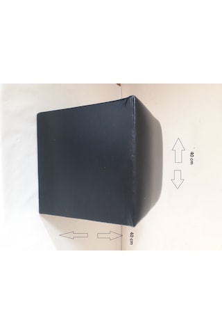 Nesilhomee-Ticaret Kare Suni Deri Kaplama Ayaklı Puf