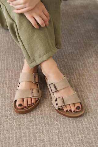 Daxtors Arizona Günlük Ortopedik Unisex Tokalı Terlik Bej