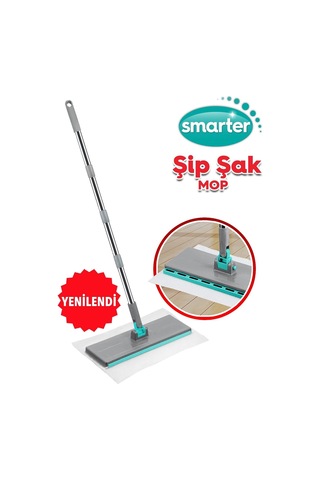 Smarter Yeni Şip Şak Mop Otomatik El Değmeden Tüm Bezlerle Uyumlu Temizlik Seti Paspas Genel