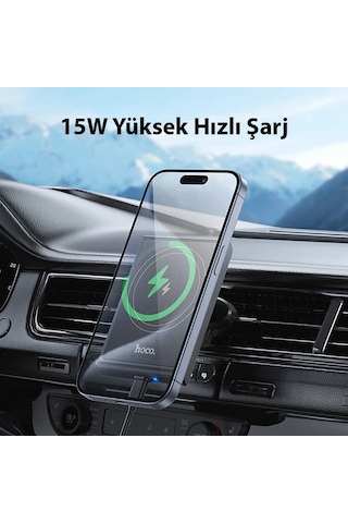 Hoco Hw19 Klima Havalandırma Bölmesi Wireless Kablosuz Hızlı Şarj Araç Telefon Tutucu- 5775 Renkli