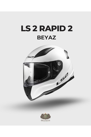 Ls 2 Rapid 2 Kapalı Beyaz Kask Açık Beyaz