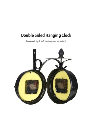 Qingmipy "retro Çift Taraflı Duvar Saati - Sessiz Mekanizma İle Şık Dekorasyon" Siyah