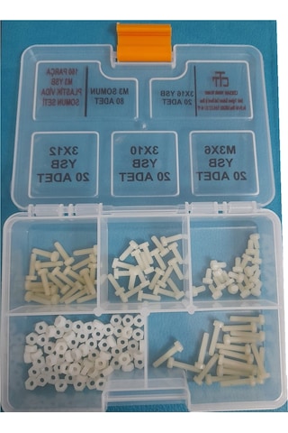 M3 PLASTİK VİDA-SOMUN SETİ 160 PARÇA