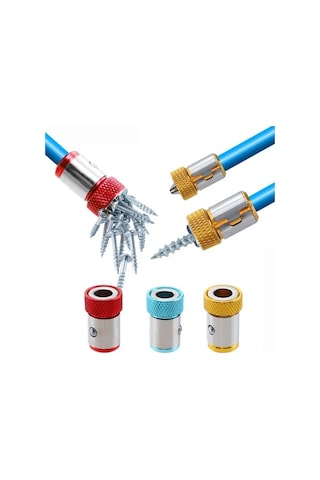 Matkap Kafası Bit Vida Için Kırmızı Evrensel Halka 6.35mm Korozyon Önleyici Tornavida Manyetik Manyetik Sürücü Şaft Halkası 1/4 ''aksesuarlar 7436