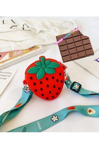 Kokulu Çikolata Defter Unicorn Işıklı Kalem Ve Çilek Silikon Çanta