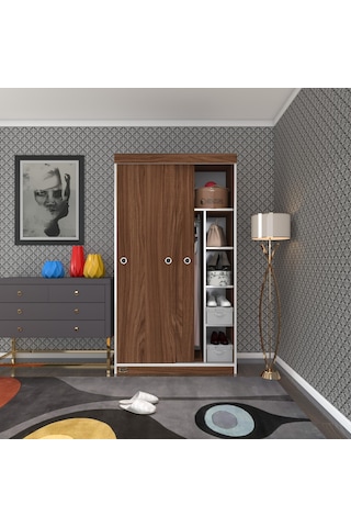 Kenzlife Gardırop Sürgülü Kapaklı Kapılı 100 Papatya Cvz Gardolap Dolap