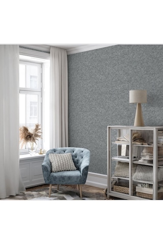 Ravena Rising 202405 Düz Model 16m2 Duvar Kağıdı Silinebilir 1 Kalite Gri