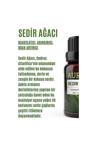 AURAN Sedir Ağacı Esansiyel Uçucu Koku Yağı Buhurdanlık Yağı 10ML