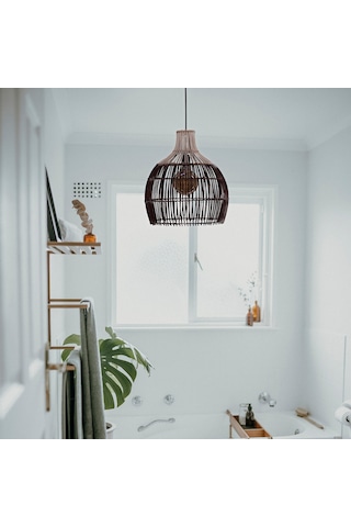 Rattan Avize Bambu Sarkıt Swiss Alaca