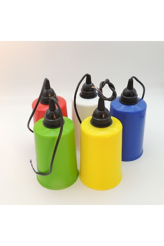 Eko 5 Renk Bahçe Feneri Dış Mekan Aydınlatma + 5 Kırmızı Ampul