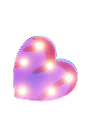 Maiyame Pembe Kalp Şekilli Led Dekoratif Işık, Sıcak Beyaz Sürekli Aydınlatma, Ip42 Su Geçirmez, 2xaa Pil Dahil Değil , Parti/düğün/ev Dekorasyonu Pembe