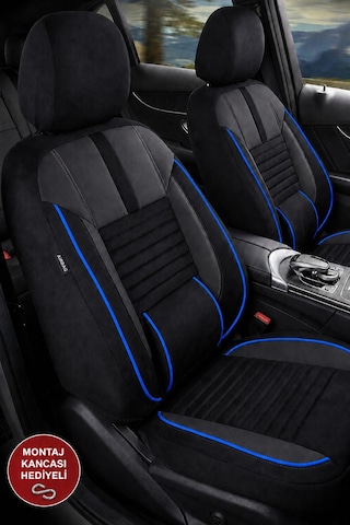 Vw Sharan Shadow Mavi Tay Tüyü Oto Koltuk Kılıfı Tam Set-kolay Montaj-terletmez-ortopedik 1995-2000