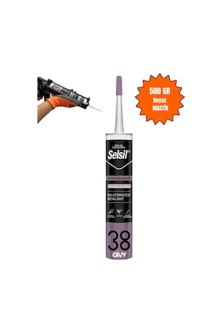 Selsil Silikonize Mastik Beyaz 500gr, Boyanabilir Akrilik Dolgu, Iç Ve Dış Cephe Uygulamaları Için