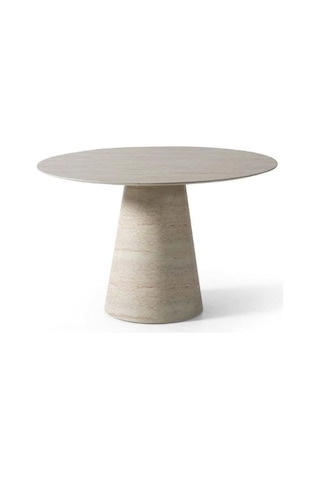 Lucca Yuvarlak Traverten Masa, Konik 120x120 Traverten