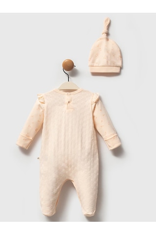 Moi Noi Baby Moi Noi 2li Şapkalı Fırfırlı Tulum - Pudra Somon