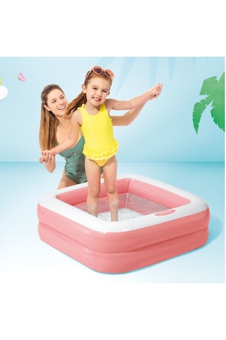 57100 Intex Şişme Taban Mini Kare Havuz 86x86x25 Cm Açık Mavi